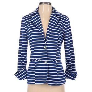 L.M.STUDIO Nautical Blue and White Blazer